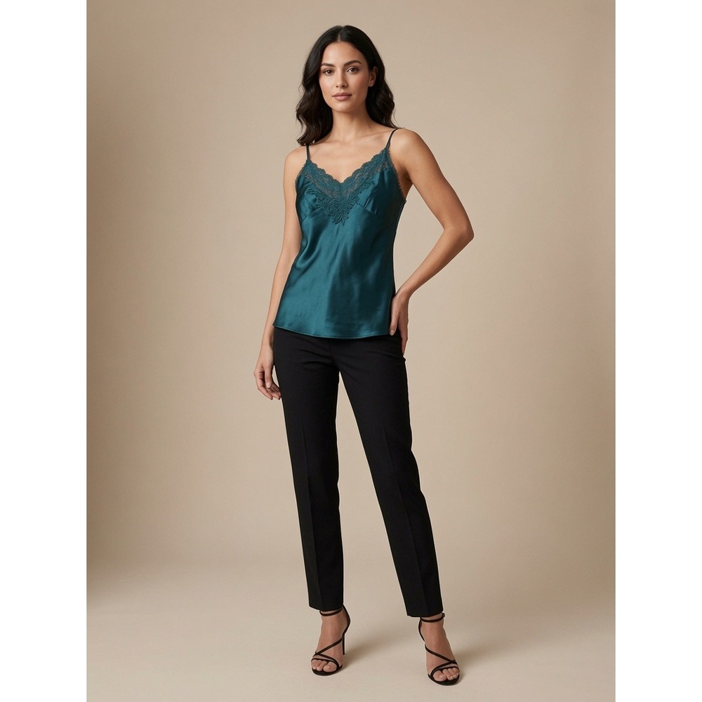 Vintage Victoria's Secret Emerald Green  Satin Cami Top Y2K‎ Medium